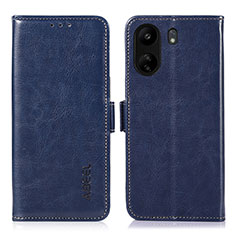 Funda de Cuero Cartera con Soporte Carcasa A07D para Xiaomi Poco C65 Azul