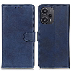 Funda de Cuero Cartera con Soporte Carcasa A07D para Xiaomi Poco F5 5G Azul