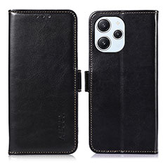 Funda de Cuero Cartera con Soporte Carcasa A07D para Xiaomi Redmi 12 4G Negro