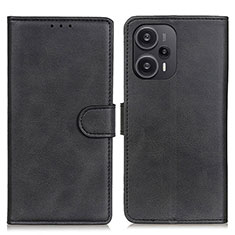 Funda de Cuero Cartera con Soporte Carcasa A07D para Xiaomi Redmi Note 12 Turbo 5G Negro