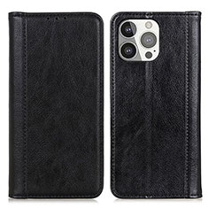 Funda de Cuero Cartera con Soporte Carcasa A08 para Apple iPhone 15 Pro Max Negro