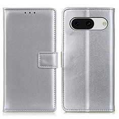 Funda de Cuero Cartera con Soporte Carcasa A08D para Google Pixel 8a 5G Plata