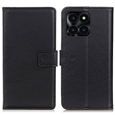 Funda de Cuero Cartera con Soporte Carcasa A08D para Huawei Honor X6a Negro