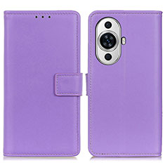 Funda de Cuero Cartera con Soporte Carcasa A08D para Huawei Nova 11 Morado