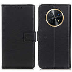 Funda de Cuero Cartera con Soporte Carcasa A08D para Huawei Nova Y91 Negro