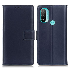 Funda de Cuero Cartera con Soporte Carcasa A08D para Motorola Moto E20 Azul