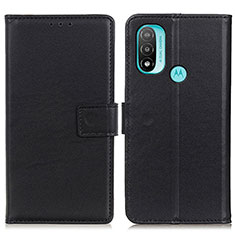 Funda de Cuero Cartera con Soporte Carcasa A08D para Motorola Moto E20 Negro