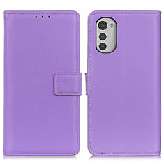 Funda de Cuero Cartera con Soporte Carcasa A08D para Motorola Moto E32s Morado