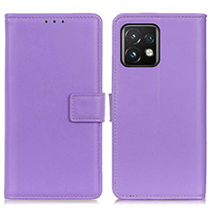 Funda de Cuero Cartera con Soporte Carcasa A08D para Motorola Moto Edge 40 Pro 5G Morado