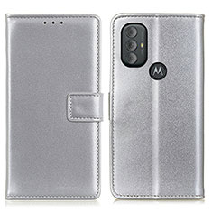 Funda de Cuero Cartera con Soporte Carcasa A08D para Motorola Moto G Play (2023) Plata