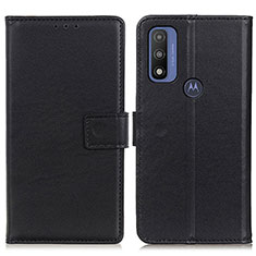 Funda de Cuero Cartera con Soporte Carcasa A08D para Motorola Moto G Pure Negro