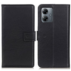 Funda de Cuero Cartera con Soporte Carcasa A08D para Motorola Moto G14 Negro