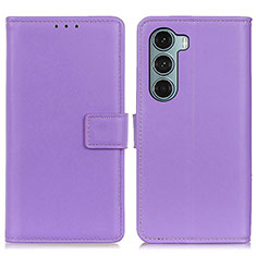 Funda de Cuero Cartera con Soporte Carcasa A08D para Motorola Moto G200 5G Morado