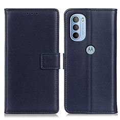 Funda de Cuero Cartera con Soporte Carcasa A08D para Motorola Moto G31 Azul