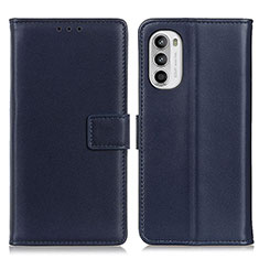 Funda de Cuero Cartera con Soporte Carcasa A08D para Motorola MOTO G52 Azul