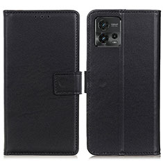 Funda de Cuero Cartera con Soporte Carcasa A08D para Motorola Moto G72 Negro