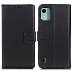 Funda de Cuero Cartera con Soporte Carcasa A08D para Nokia C12 Negro