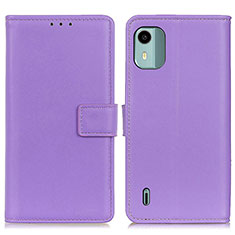 Funda de Cuero Cartera con Soporte Carcasa A08D para Nokia C12 Pro Morado