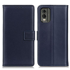 Funda de Cuero Cartera con Soporte Carcasa A08D para Nokia C210 Azul