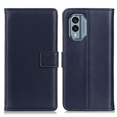 Funda de Cuero Cartera con Soporte Carcasa A08D para Nokia X30 5G Azul