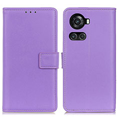 Funda de Cuero Cartera con Soporte Carcasa A08D para OnePlus Ace 5G Morado