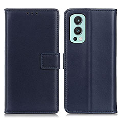 Funda de Cuero Cartera con Soporte Carcasa A08D para OnePlus Nord 2 5G Azul