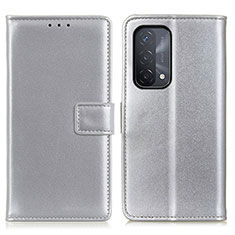 Funda de Cuero Cartera con Soporte Carcasa A08D para OnePlus Nord N200 5G Plata