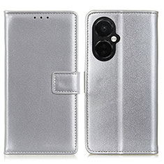 Funda de Cuero Cartera con Soporte Carcasa A08D para OnePlus Nord N30 5G Plata