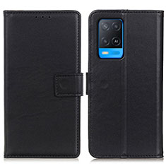 Funda de Cuero Cartera con Soporte Carcasa A08D para Oppo A54 4G Negro