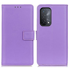 Funda de Cuero Cartera con Soporte Carcasa A08D para Oppo A74 5G Morado