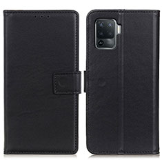 Funda de Cuero Cartera con Soporte Carcasa A08D para Oppo A94 4G Negro