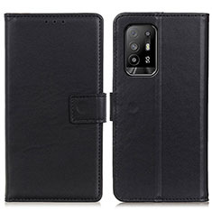 Funda de Cuero Cartera con Soporte Carcasa A08D para Oppo A95 5G Negro