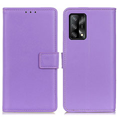 Funda de Cuero Cartera con Soporte Carcasa A08D para Oppo F19 Morado