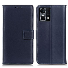 Funda de Cuero Cartera con Soporte Carcasa A08D para Oppo F21 Pro 4G Azul