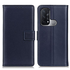 Funda de Cuero Cartera con Soporte Carcasa A08D para Oppo Reno5 A Azul