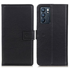 Funda de Cuero Cartera con Soporte Carcasa A08D para Oppo Reno6 5G Negro