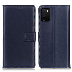 Funda de Cuero Cartera con Soporte Carcasa A08D para Samsung Galaxy A02s Azul