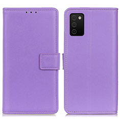 Funda de Cuero Cartera con Soporte Carcasa A08D para Samsung Galaxy A02s Morado