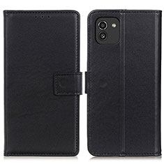 Funda de Cuero Cartera con Soporte Carcasa A08D para Samsung Galaxy A03 Negro