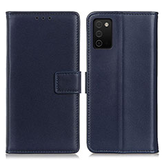 Funda de Cuero Cartera con Soporte Carcasa A08D para Samsung Galaxy A03s Azul