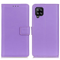 Funda de Cuero Cartera con Soporte Carcasa A08D para Samsung Galaxy A22 4G Morado