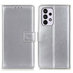 Funda de Cuero Cartera con Soporte Carcasa A08D para Samsung Galaxy A33 5G Plata