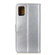 Funda de Cuero Cartera con Soporte Carcasa A08D para Samsung Galaxy A52 5G Plata