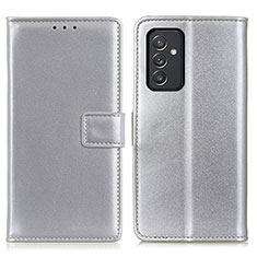 Funda de Cuero Cartera con Soporte Carcasa A08D para Samsung Galaxy A55 5G Plata