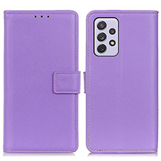 Funda de Cuero Cartera con Soporte Carcasa A08D para Samsung Galaxy A73 5G Morado