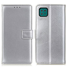 Funda de Cuero Cartera con Soporte Carcasa A08D para Samsung Galaxy F42 5G Plata