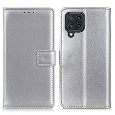 Funda de Cuero Cartera con Soporte Carcasa A08D para Samsung Galaxy M32 4G Plata