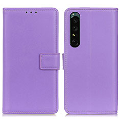 Funda de Cuero Cartera con Soporte Carcasa A08D para Sony Xperia 1 IV Morado