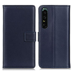 Funda de Cuero Cartera con Soporte Carcasa A08D para Sony Xperia 1 IV SO-51C Azul