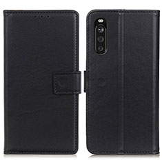 Funda de Cuero Cartera con Soporte Carcasa A08D para Sony Xperia 10 III Lite Negro